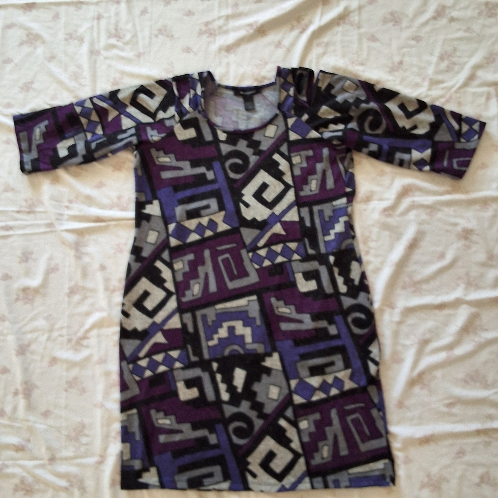 Ashley Stewart Purple Gray and black Dress Plus Size 18 . - Picture 2 of 10